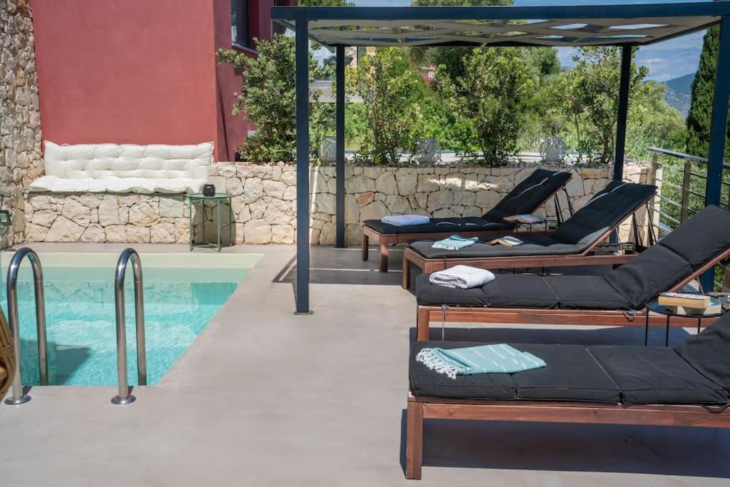 Villa Elisabeth Sea View Private Pool Fiskardo Kefalonia Katsarata Экстерьер фото